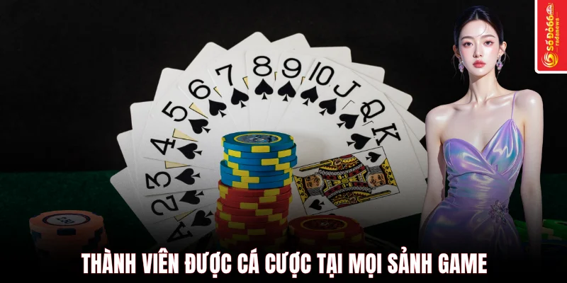 Thành viên được cá cược tại mọi sảnh game